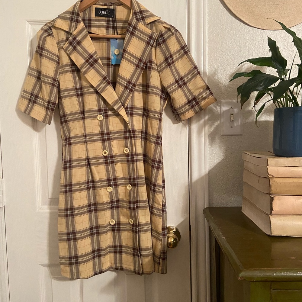Brown and Beige Flannel Dress